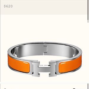 Hermès Enamel  Clic Clac H Bracelet PM Orange